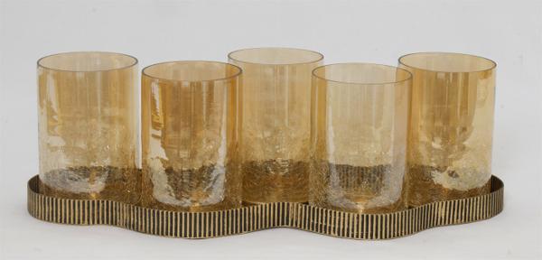 Amber glass candle holders, model ODTTA-062025